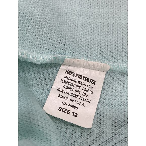 Vintage 60s Pablo Collection Blue Polyester Jackie O Chop Jacket Women’s size 12 - Picture 6 of 6